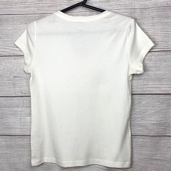 NWT Nautica White Cotton Short sleeves V-neck tee - Picture 2 of 5